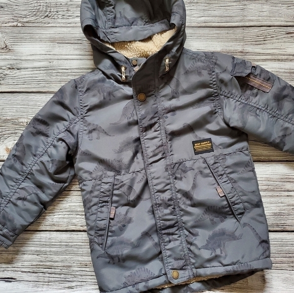 Next Direct Dinosaur Print Parka Fall Winter Size 3-4 NWOT - Picture 3 of 7